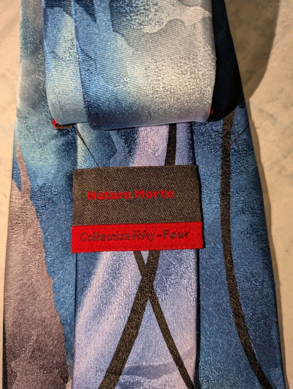 Abstract Blue and Gray Men's Tie - Classic Dress Accessory